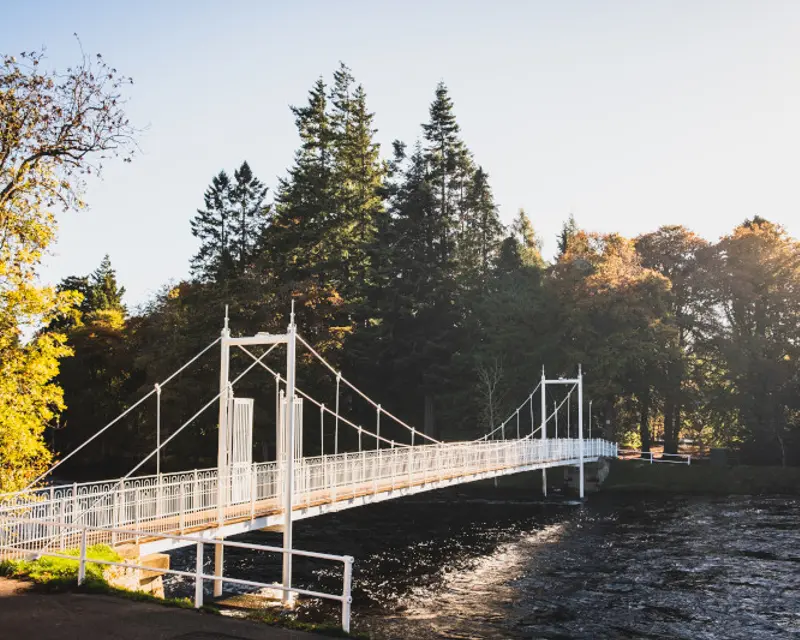 small bridge over the river Ness which you can walk along