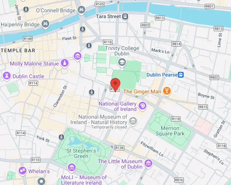 Dublin departure point map