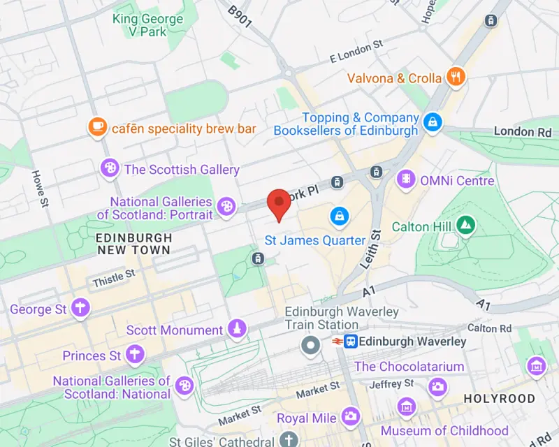 Edinburgh Departure point map