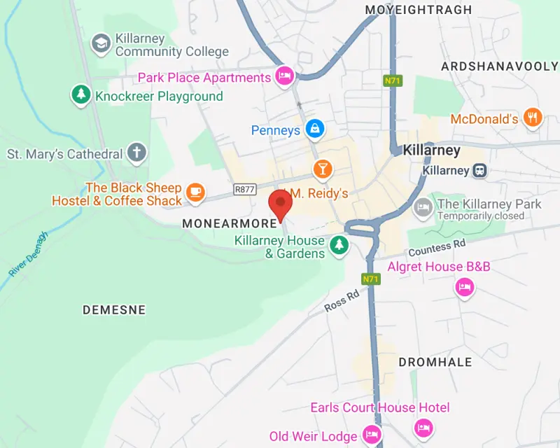 Killarney departure point map