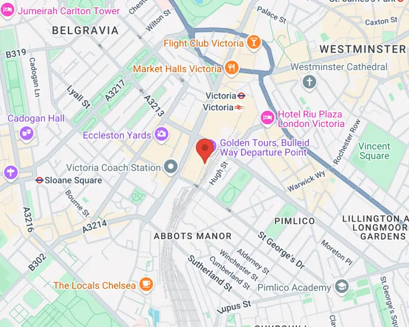 London Departure point map