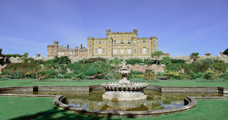 Culzean Castle looks majestic above its luscious green grounds and water fountain