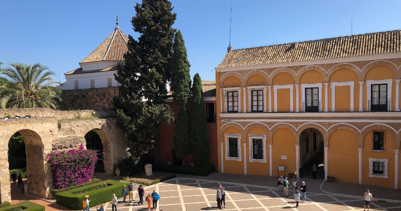 Main courtyard at Alcazar Palace