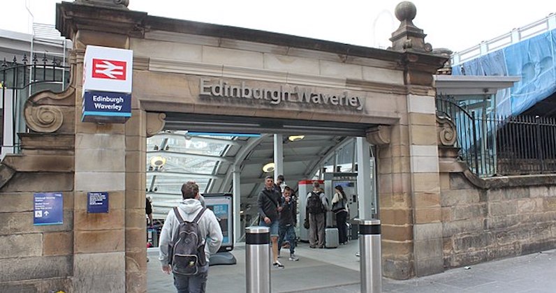 one of the Edinburgh Waverley train station entrances