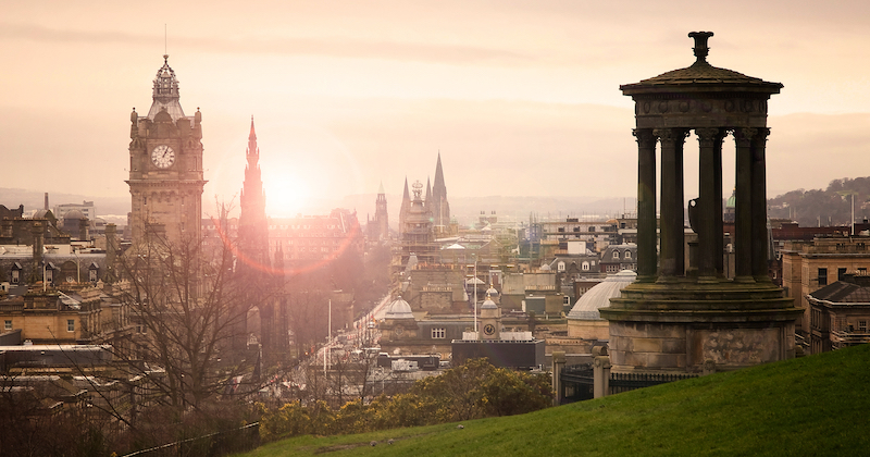 A view of Edinburgh skyline which can be seen on a British tour