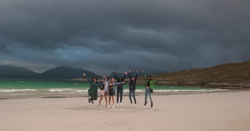 luskentyre beach girls