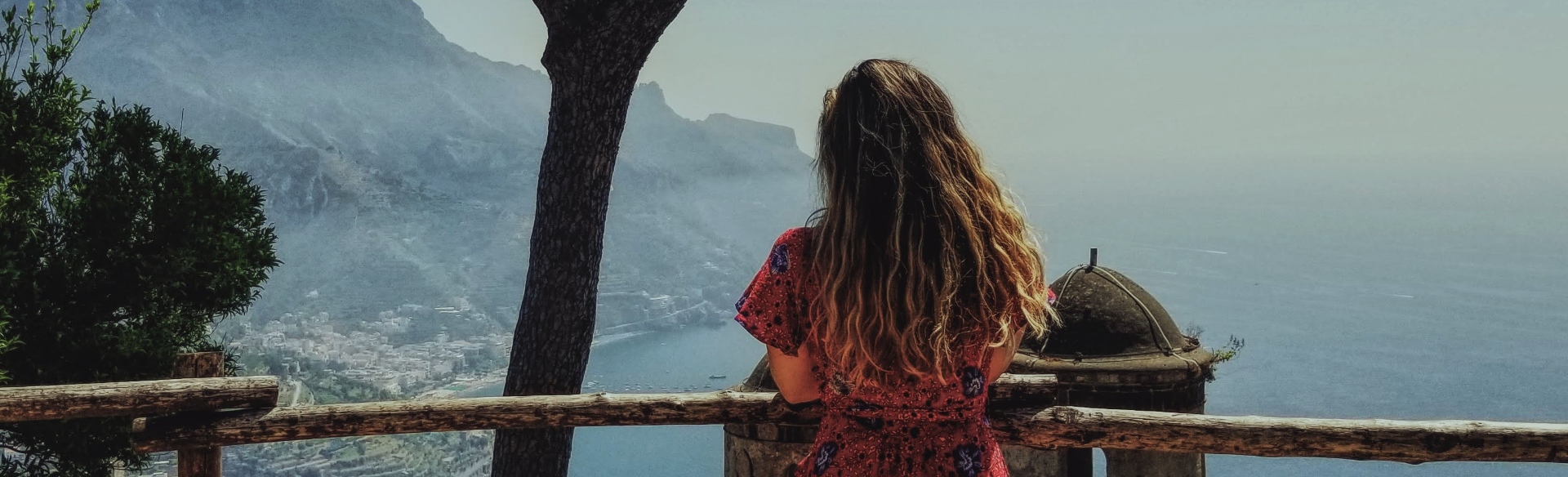 female solo traveller overlooking the scenic view