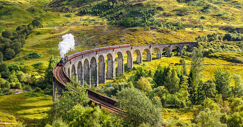 The picturesque Glenfinnan Viaduct is one of the best things to see in Scotland