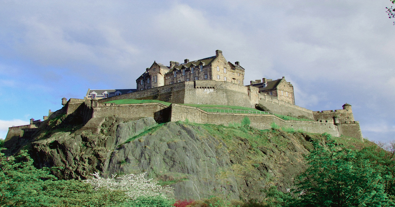 one of the most famous castles in Scotland, Edinburgh Castle stands tall on a hilltop
